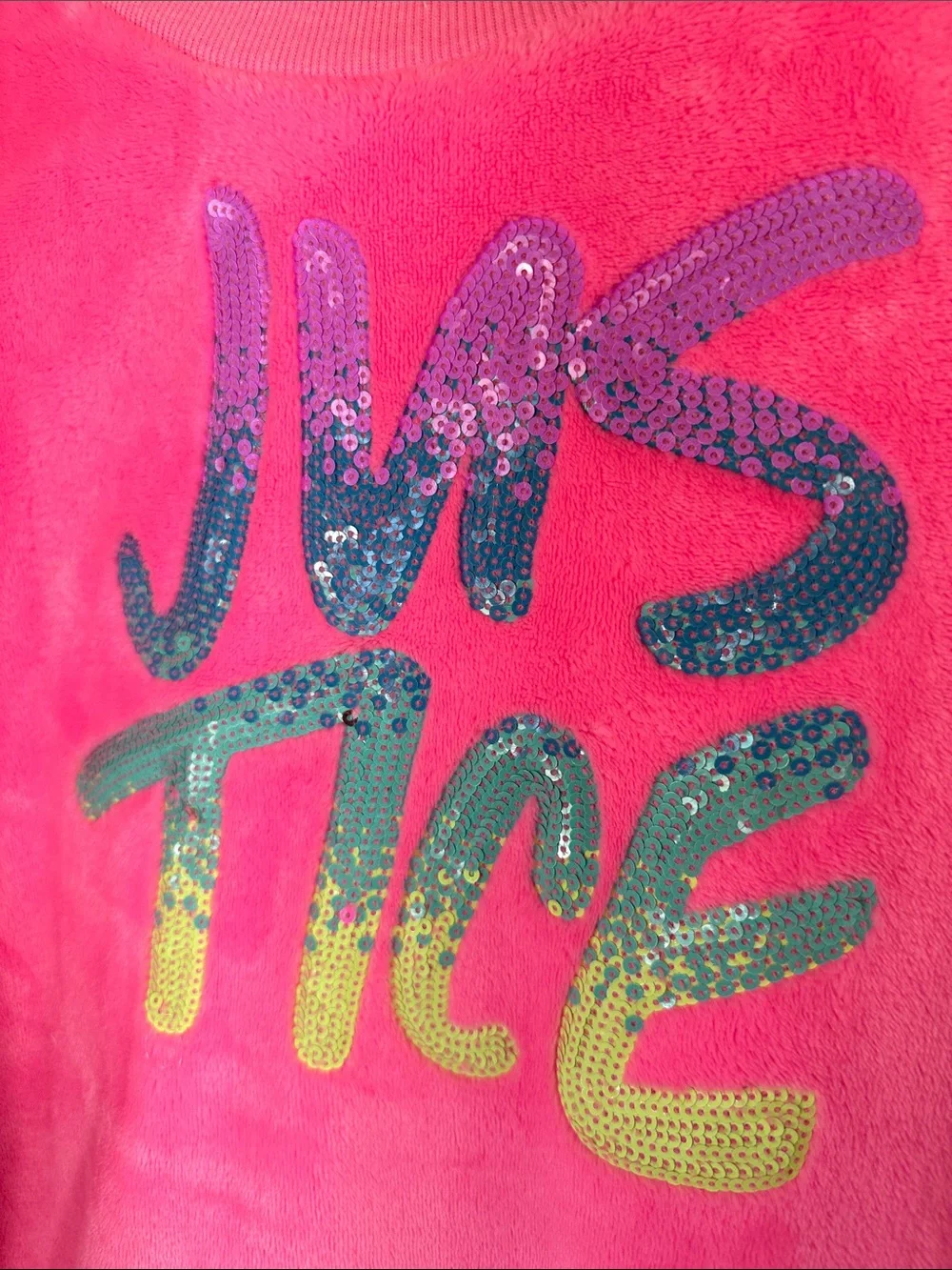 Justice hot pink sweater size large 12/14